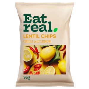 Eat Real Chilli & Lemon Lentil Chips Sharing 95g