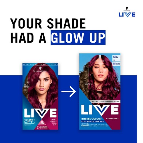 LIVE Intense Colour Permanent Hair Dye L76 Ultra Violet