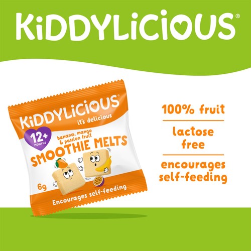 Kiddylicious Banana, Mango & Passion Fruit Smoothie Melts 12+ Months 4 x 6g