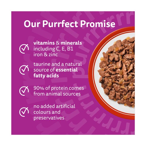 Whiskas 1+ Meaty Meals Adult Wet Cat Food Pouches in Jelly