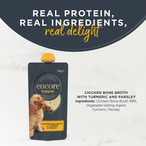 Encore Topper Chicken Bone Broth with Turmeric & Parsley 200g