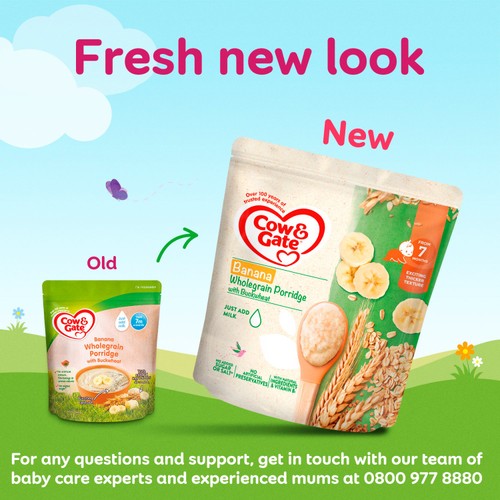 Cow Gate Banana Wholegrain Porridge Baby Cereal 7+ Months