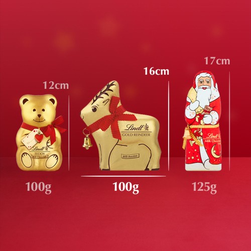 Lindt Gold Reindeer Christmas Milk Chocolate 100g