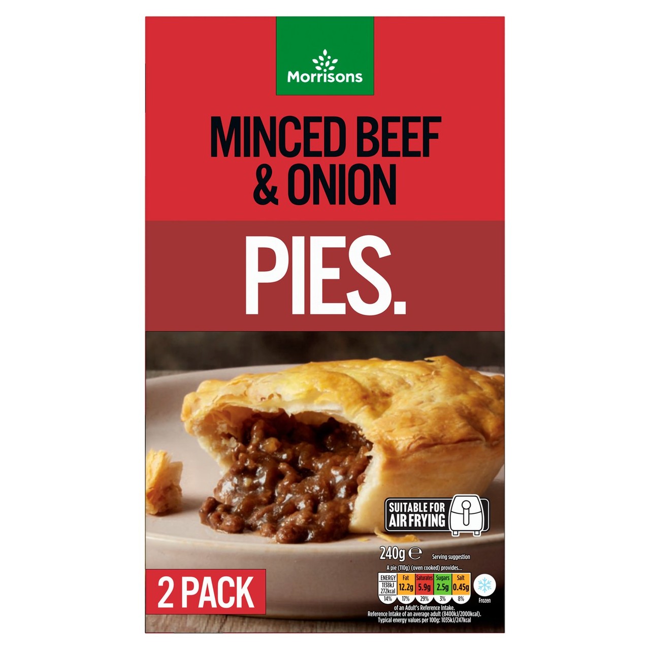 Morrisons 2 Minced Beef & Onion Pies 240g