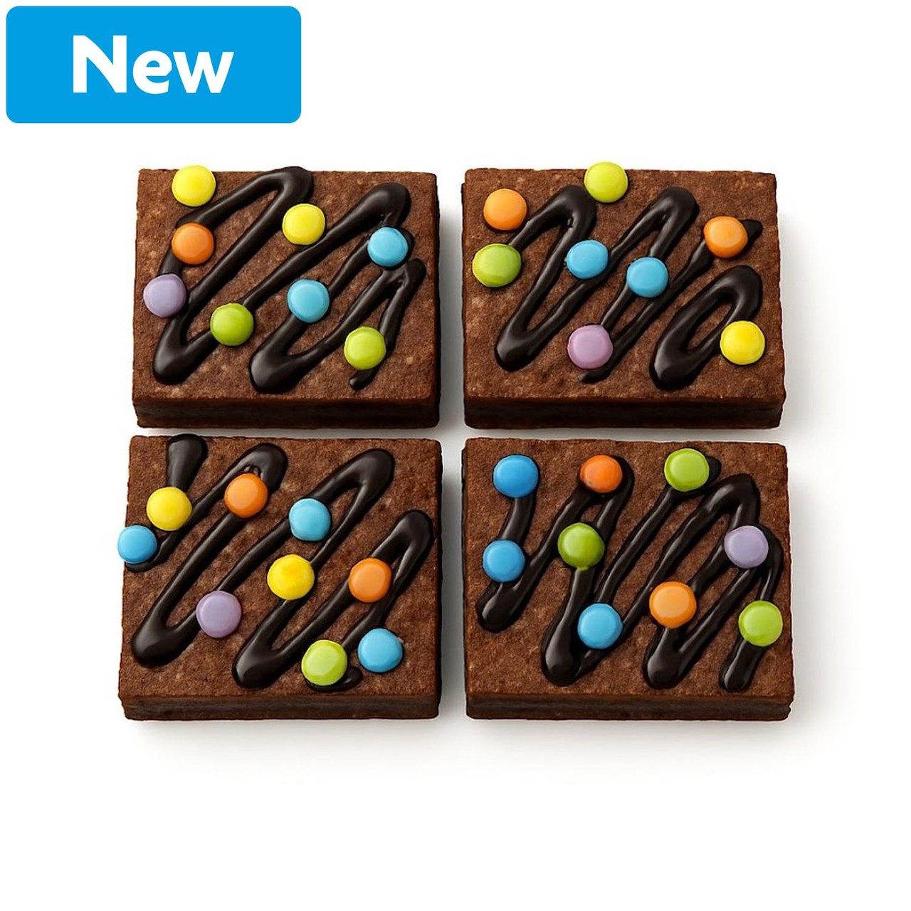 Morrisons Brownie With Rainbow Bean & Chocolate Sauce 4 Pack