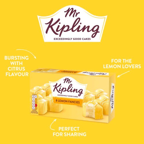 Mr Kipling Lemon Fancies Cakes Multipack Snack 8pk