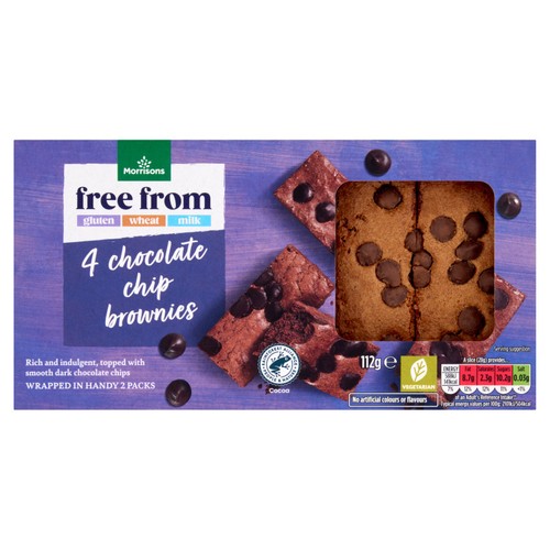 Morrisons 4 Free From Choc Chip Brownie