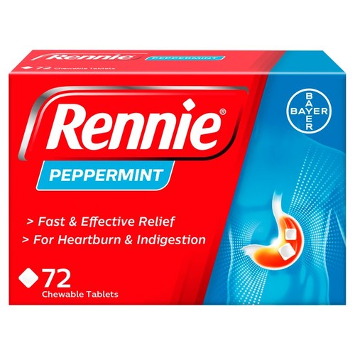 Rennie Peppermint Heartburn & Indigestion Chewable Tablets