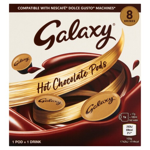 Galaxy Hot Chocolate Dolce Gusto Compatible 8 Pods