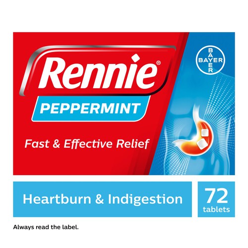 Rennie Peppermint Heartburn & Indigestion Chewable Tablets