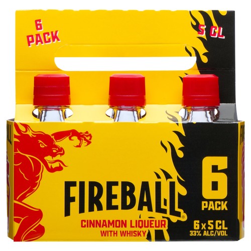 Fireball Cinnamon Liqueur with Whiskey 6 x 5cl