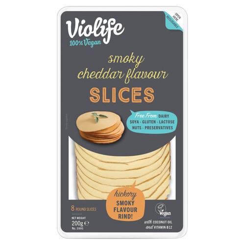 Violife Smoky Cheddar Flavour Slices Vegan Alternative to Cheese