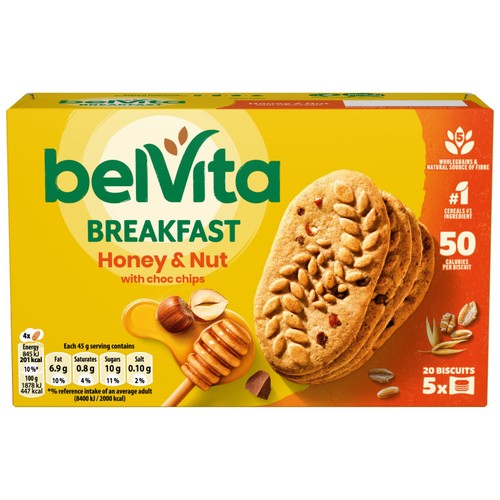 Belvita Honey & Nut with Chocolate Chips Cereal Snack Bars Multipack