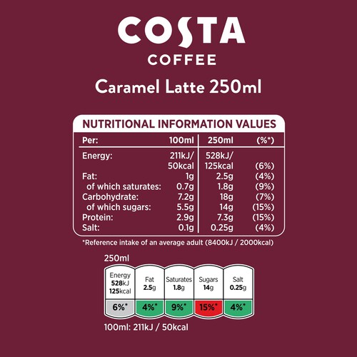 Costa Coffee Caramel Latte Iced Coffee