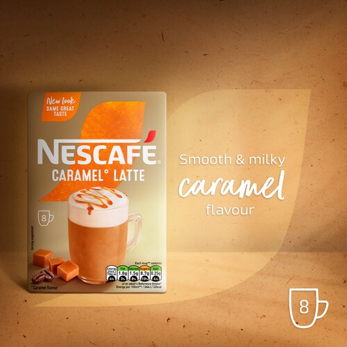 Nescafe Gold Caramel Latte Instant Coffee 8 x Sachets