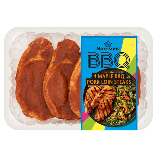 Morrisons BBQ 4 Maple Bbq Pork Loin Steaks