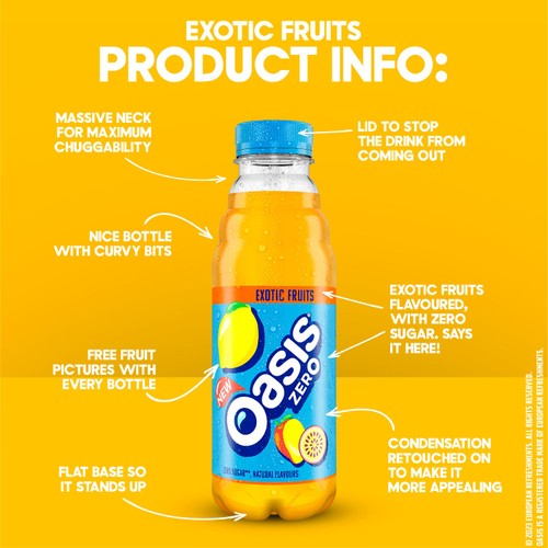 Oasis Exotic Fruits No Added Sugar  500ml