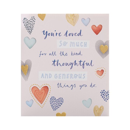 Love Heart Text Mother's Day Card 