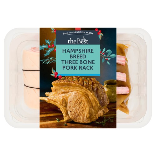 Morrisons The Best 3 Bone Pork Rack With Finishing Jus 1kg - Serves 4-6