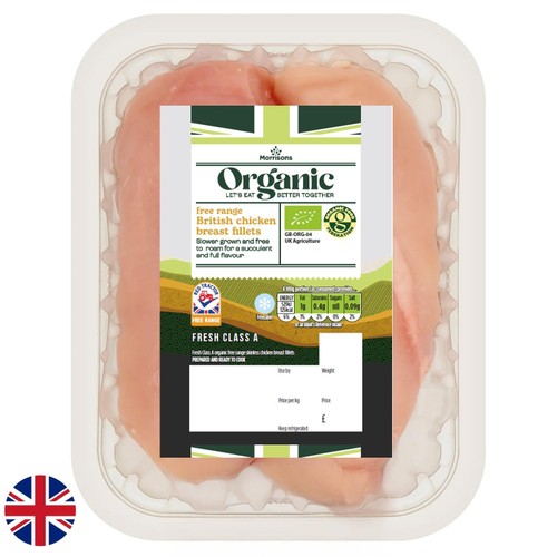 Morrisons British Organic Chicken Breast Fillets 480g