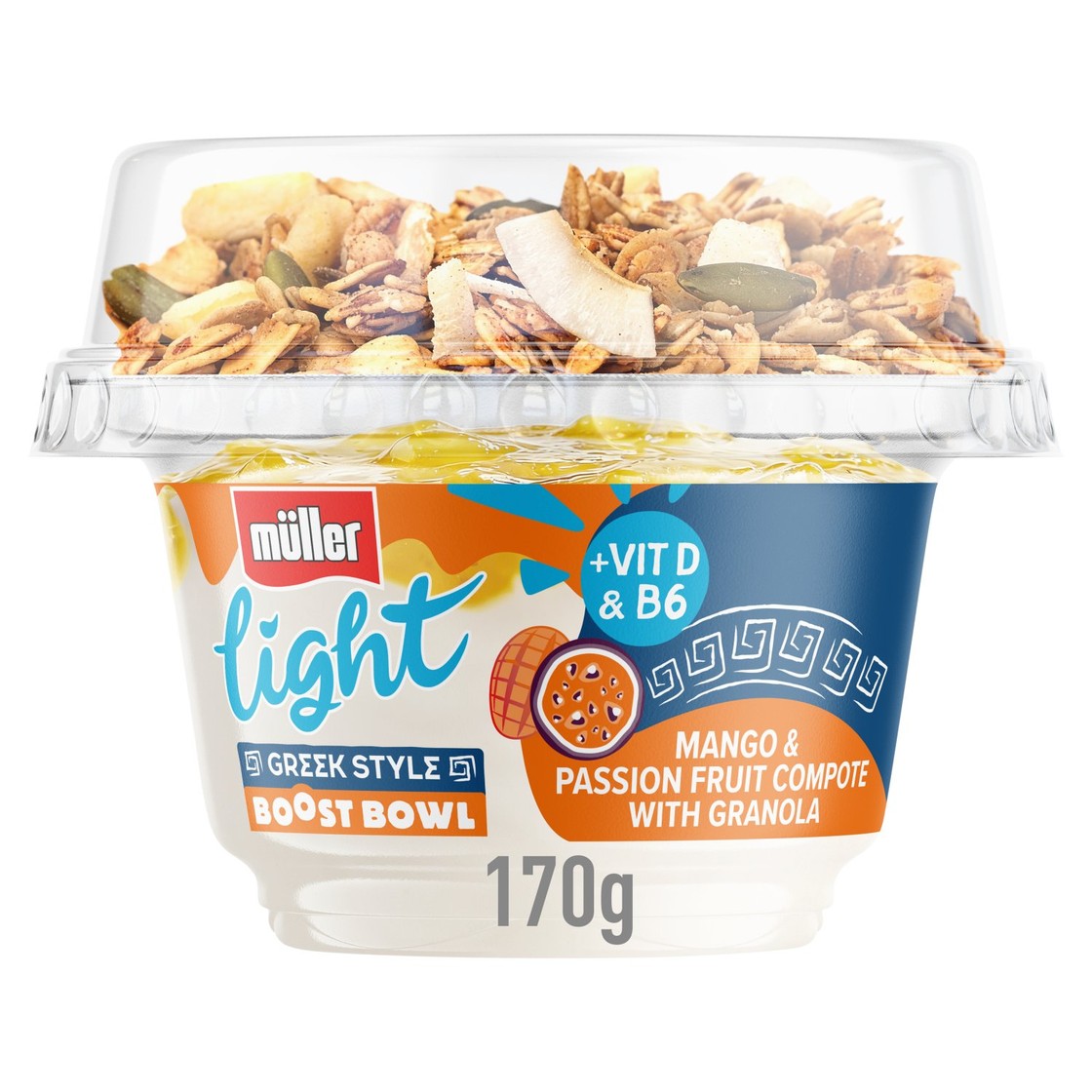 Muller Light Greek Style Mango & Passionfruit Yogurt with Granola 170g ...