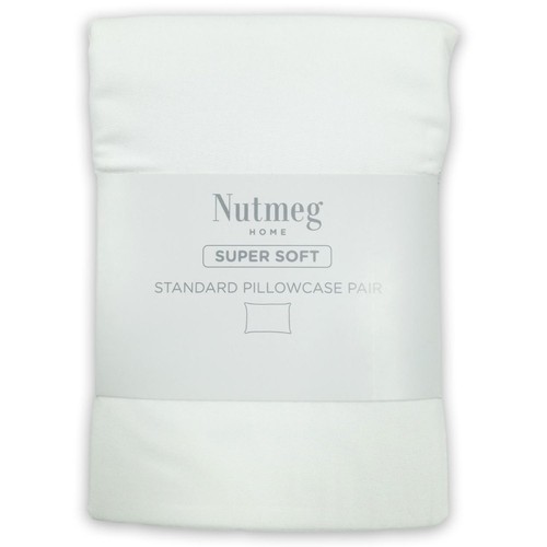 Nutmeg Home Soft Touch White Standard Pillowcase 