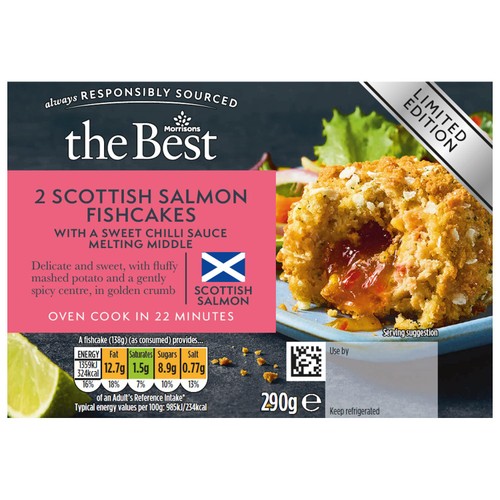 Morrisons The Best Salmon Sweet Chilli Melting Fishcakes 290g