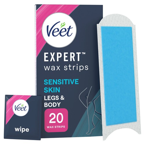 Veet Expert Wax Strips Legs Sensitive 20s