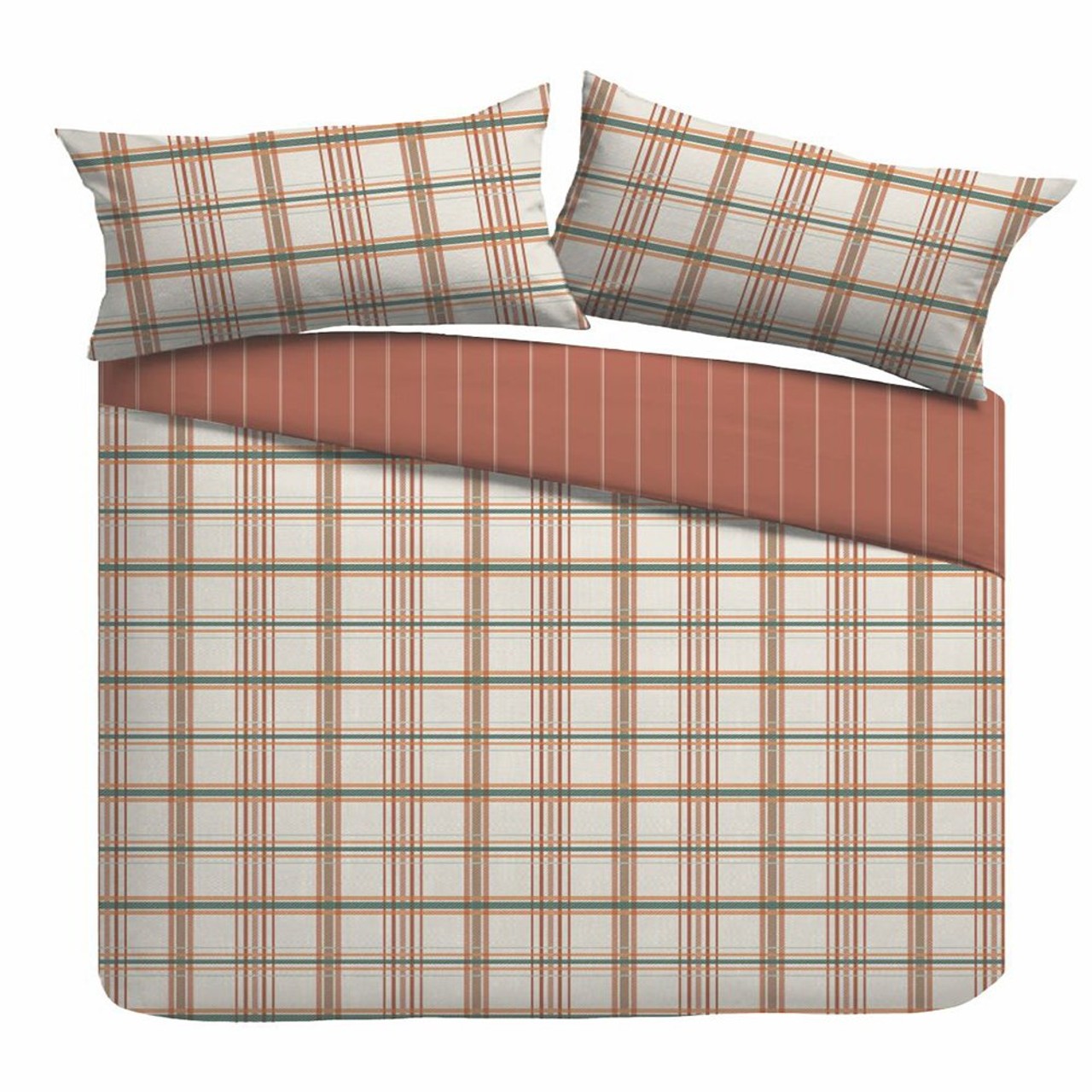Nutmeg Home Easy Care Orchard Check Duvet Set King