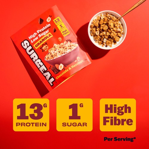 Surreal High Protein Low Sugar Chocolate & Hazelnut Granola 300g