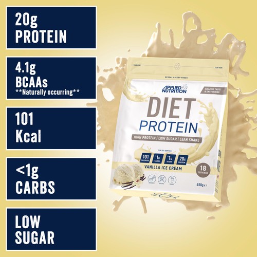 Applied Nutrition Diet Protein Powder Vanilla Ice Cream 450g
