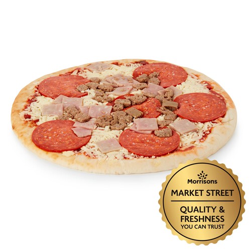 Market Street Mighty Meaty Thin Stonebaked 10 Pizza