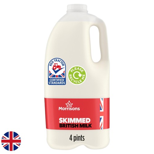 Morrisons British Skimmed Milk 4 Pint