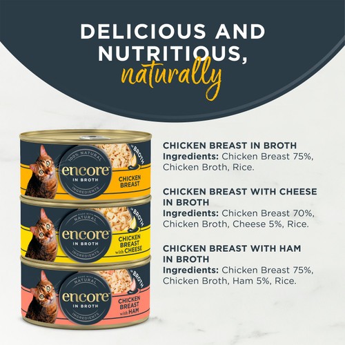 Encore Natural Wet Cat Food Chicken Selection In Broth 12 X 70G Tins