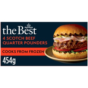 Morrisons 5% Fat 4 British Beef Quarter Pounders 454g