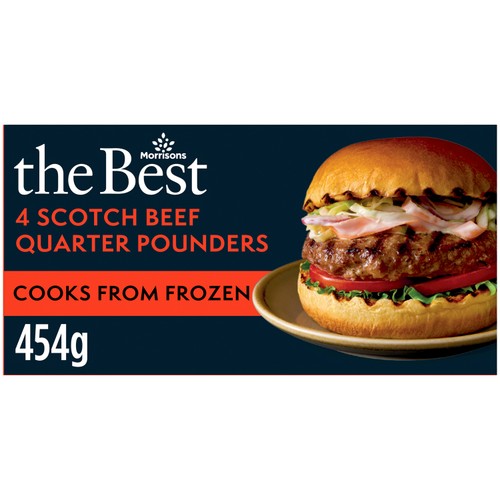 Morrisons the best 4 scotch beef quarter pounders