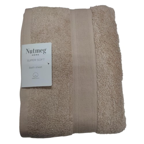 Nutmeg Home Supersoft Cotton Bath Sheet Taupe