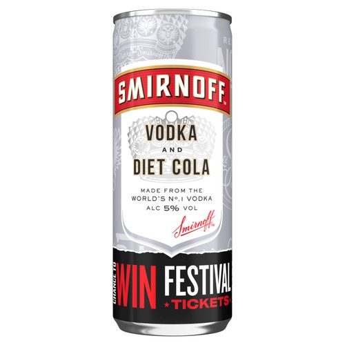  Smirnoff No.21 Vodka and Diet Cola 5% vol Ready to Drink Premix  Can