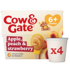 Cow & Gate Apple Peach & Strawberry Baby Food Fruit Pot 6+ Months