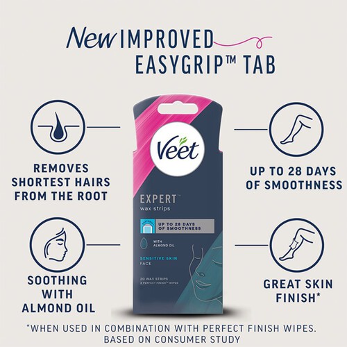 Veet Expert Wax Strips Face Sensitive