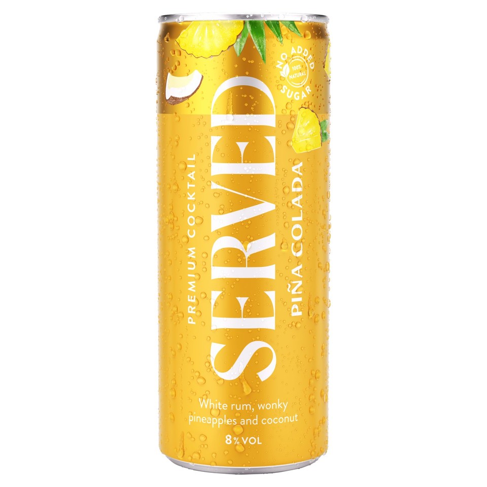 SERVED Pina Colada Cocktail 8% ABV 250ml - Morrisons Online Groceries ...