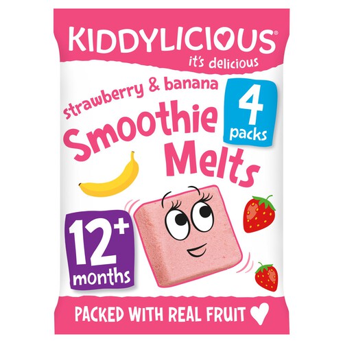 Kiddylicious Strawberry & Banana Smoothie Melts Baby Snacks