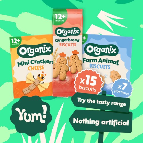 Organix Farm Animal Biscuits Organic Toddler Snacks 100g 12 months+