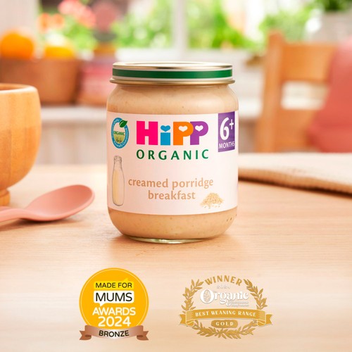 HiPP Organic Creamed Porridge Breakfast Baby Food Jar 6+ Months 125g