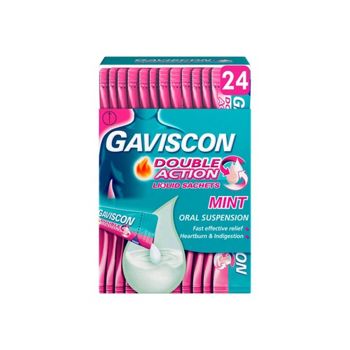 Gaviscon Double Action Mint Liquid Sachets 24 Pack
