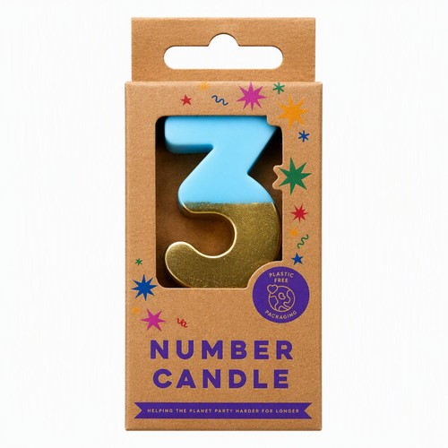 Mad Party No. 3 Number Candle