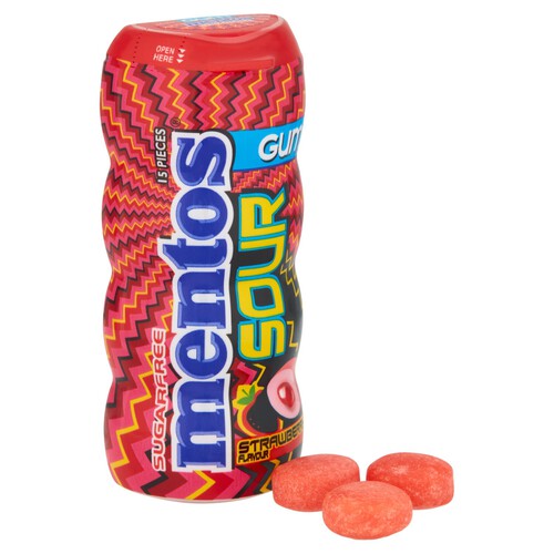 Mentos Sour Gum Strawberry Flavour 