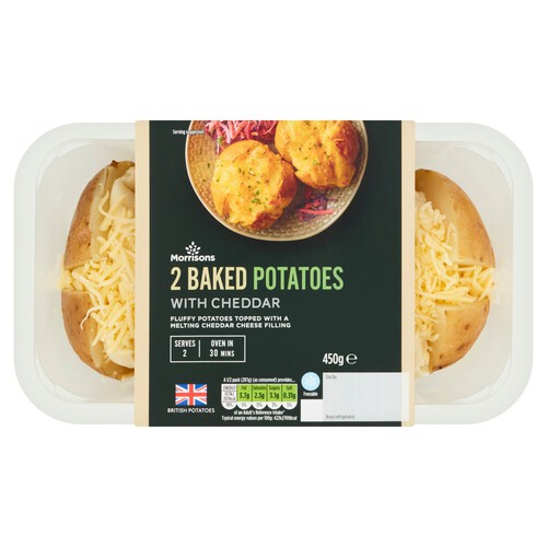 Morrisons 2 Baked Potatoes with Cheddar