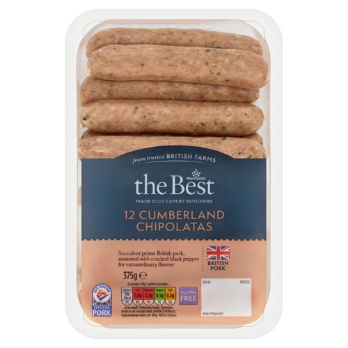 Morrisons The Best Cumberland Chipolatas 12 Pack 375g