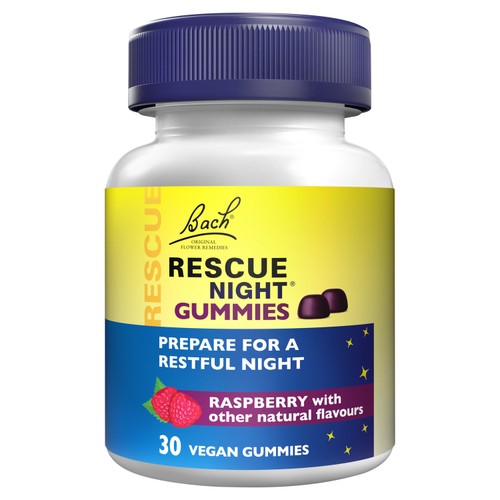Bach rescue night gummies raspberry 30s